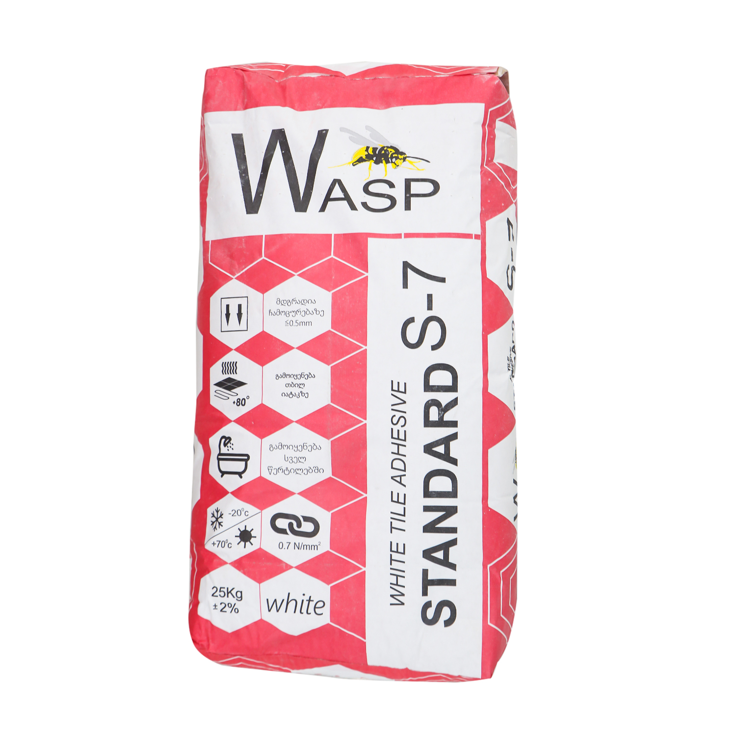 Wasp S7 Standard White თეთრი 25კგ — წებოცემენტი
